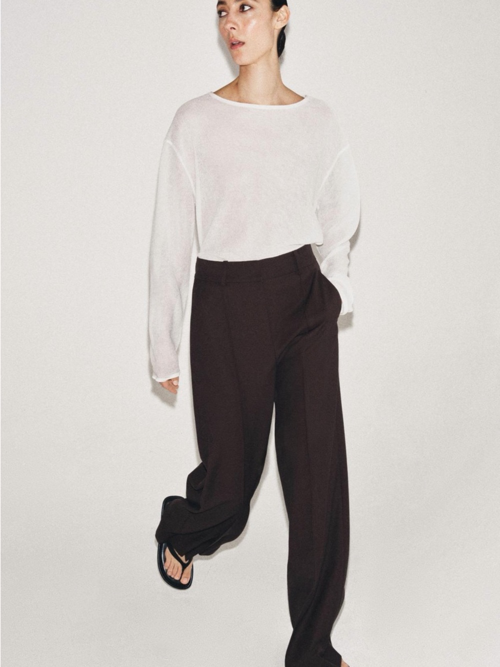 Zara minimal wide leg zw collection